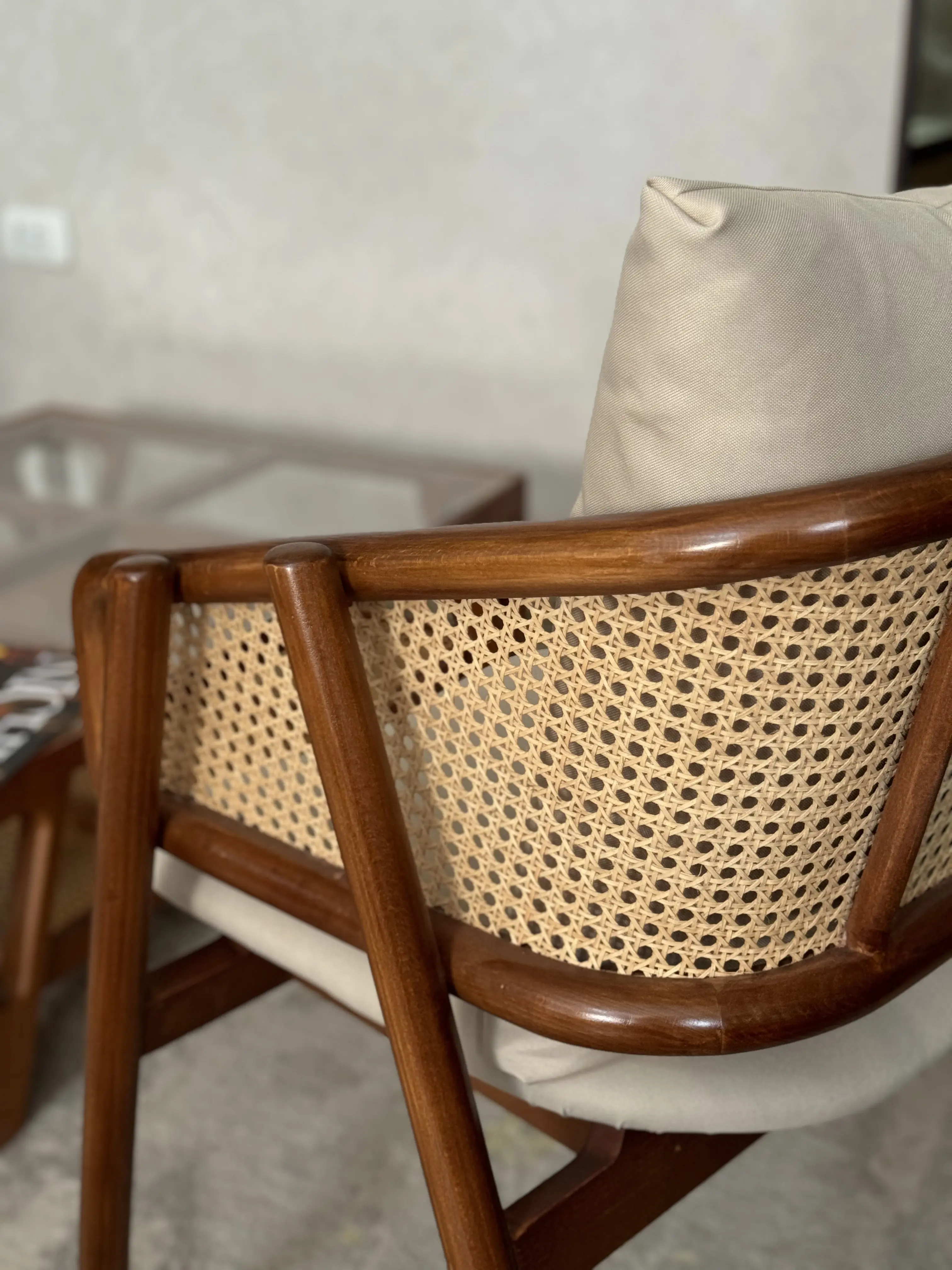 Cane And Beech Chair - Netted Chair Design